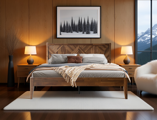 Averin Bed - Warm Walnut